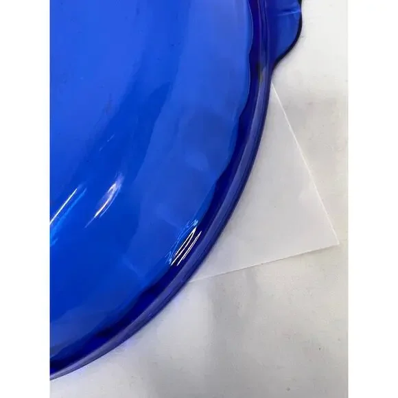 Vintage Pyrex Original Cobalt Blue Fluted Pie Baking Plate 229 9.5” Glass Dish - Picture 7 of 9